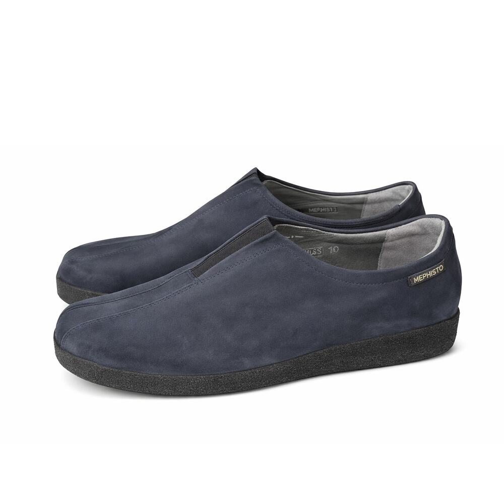 Womens Mephisto Air Relax Slip On Shoes Navy Blue Suede Size 10 Comfort Casual